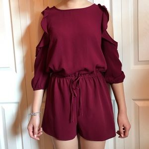 burgundy romper